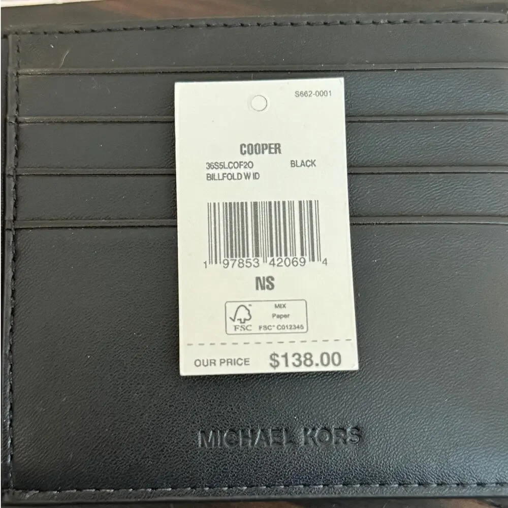 Michael Kors Cooper Black to White Ombre Logo Bi-Fold Wallet